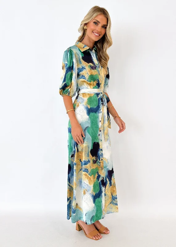 Vessia Maxi Dress - Blue Swirl