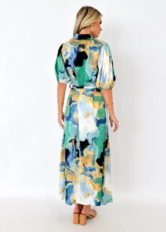 Vessia Maxi Dress - Blue Swirl