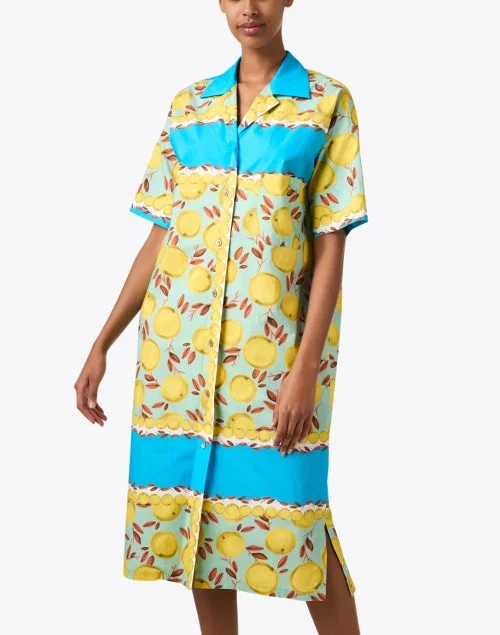 Watergreen Lemon Print Dress