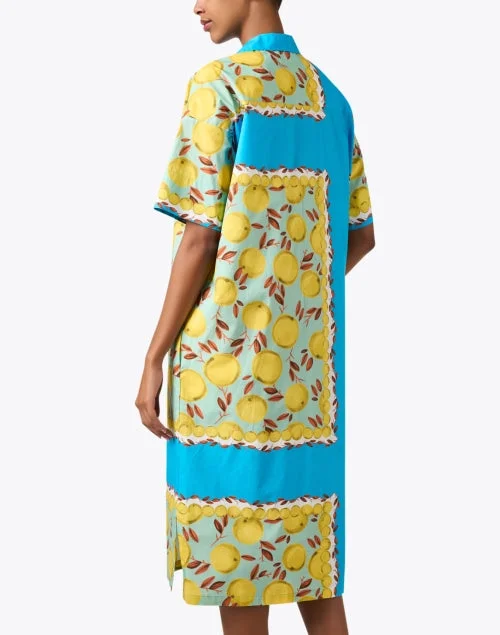 Watergreen Lemon Print Dress