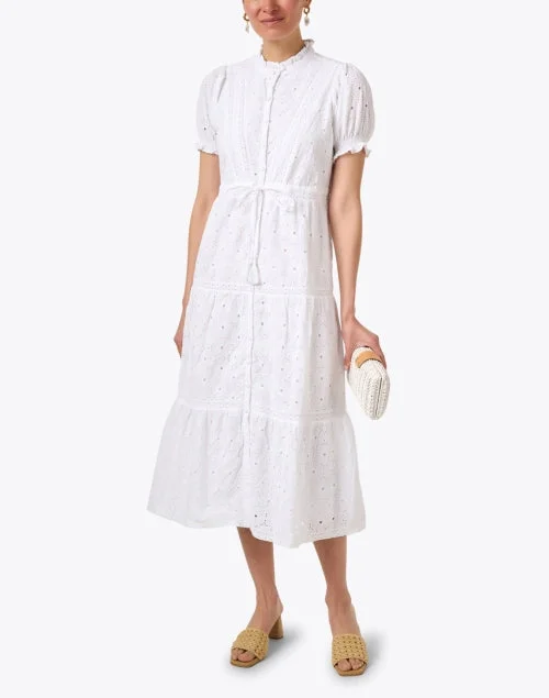 White Eyelet Cotton Dress