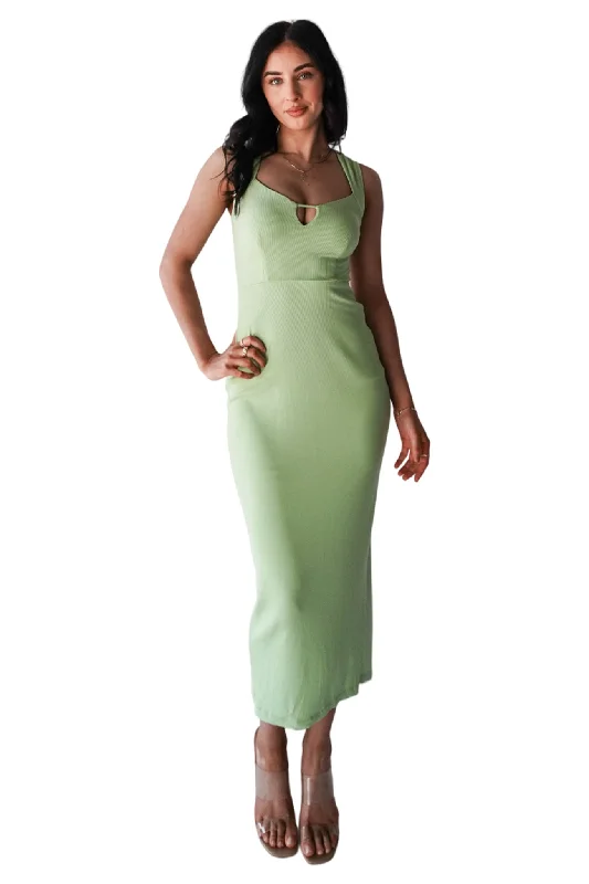 Aurora Midi Dress - Matcha