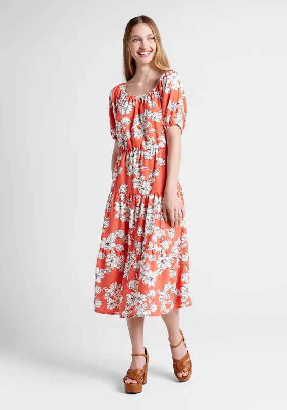 Bloom Wildly Tiered Midi Dress