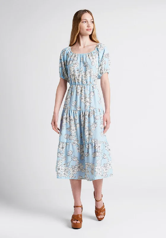 Bloom Wildly Tiered Midi Dress