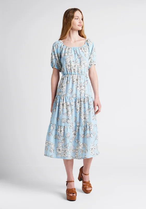 Bloom Wildly Tiered Midi Dress