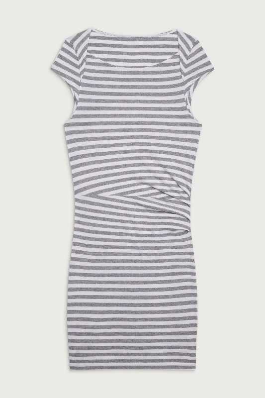 Boulevard Cotton Cutout Mini Dress - Hazy Stripe