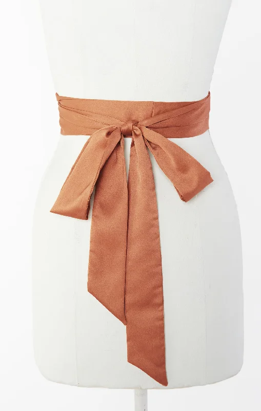 Bridesmaid Sash ~ Copper Luxe Satin