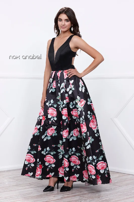 Floral Pattern High-low skirt , Open bacK_8351 BY NARIANNA