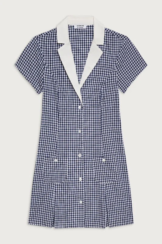 Garden Gingham Mini Dress - Seaside Gingham