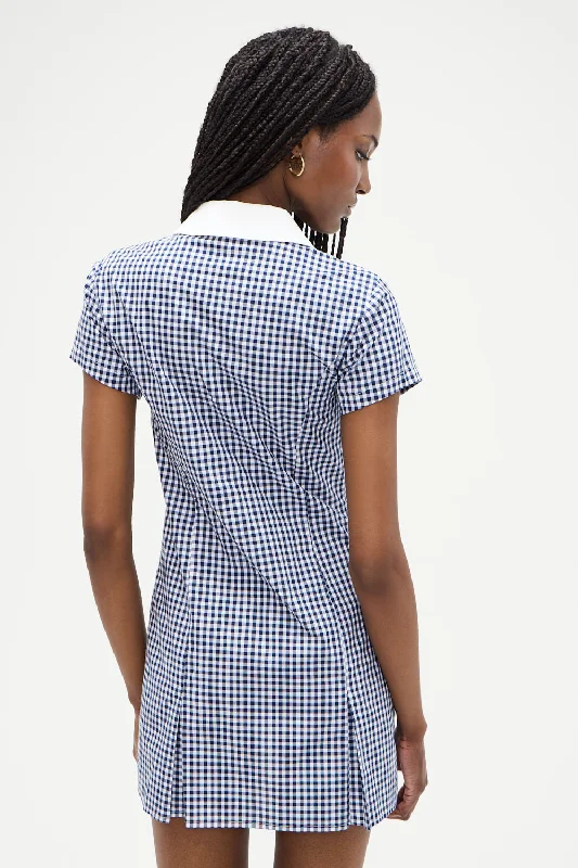 Garden Gingham Mini Dress - Seaside Gingham