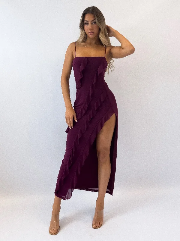 Greta Midi Dress - Grape