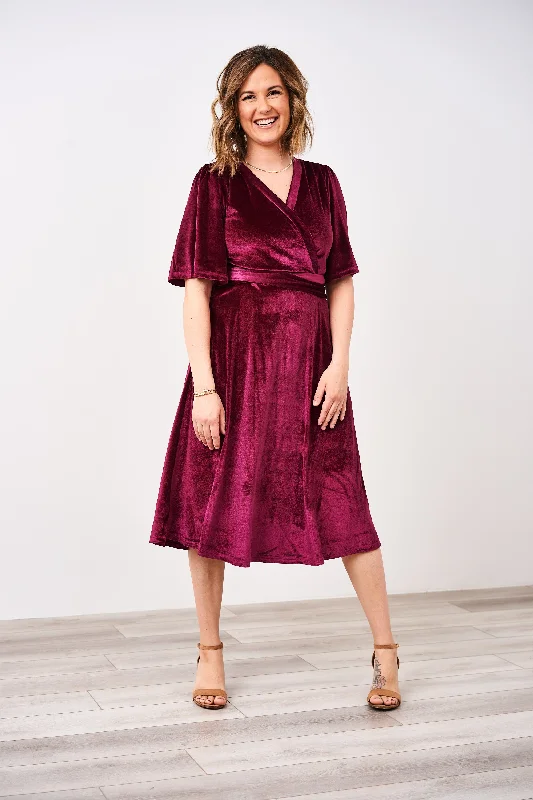 Latched Mama Velour Midi Nursing Dress