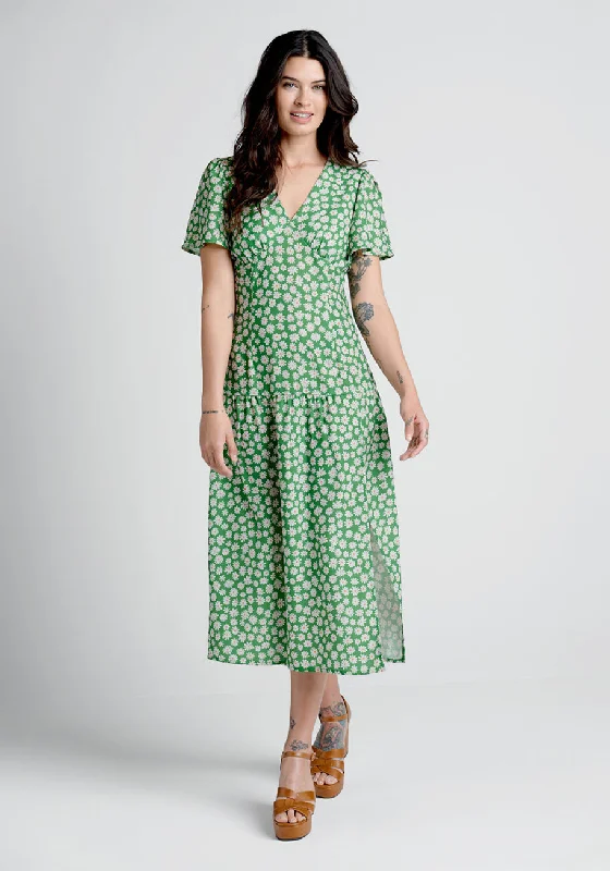 Touch Grass and Smile Midi Dress