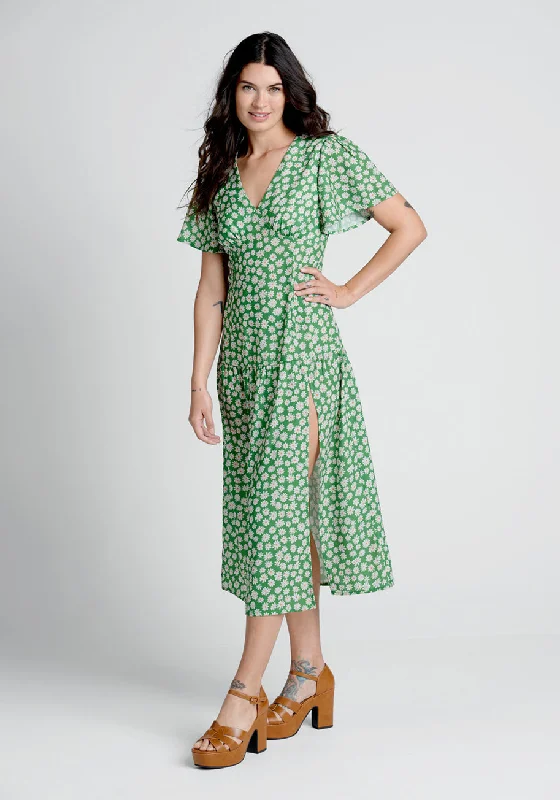 Touch Grass and Smile Midi Dress