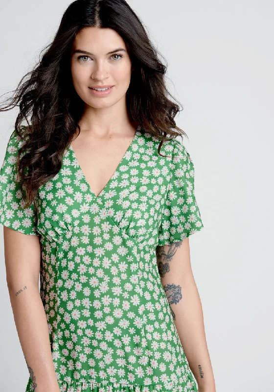 Touch Grass and Smile Midi Dress