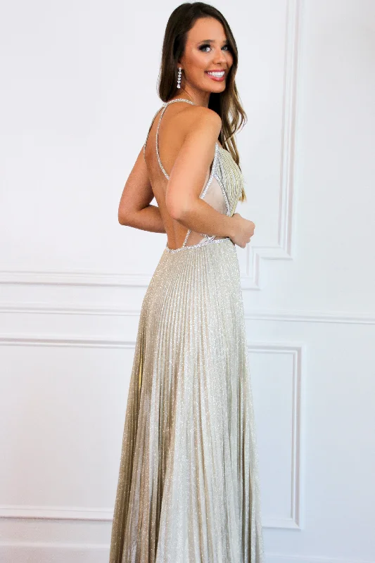 Mermaid Dreams Formal Dress: Gold Iridescent