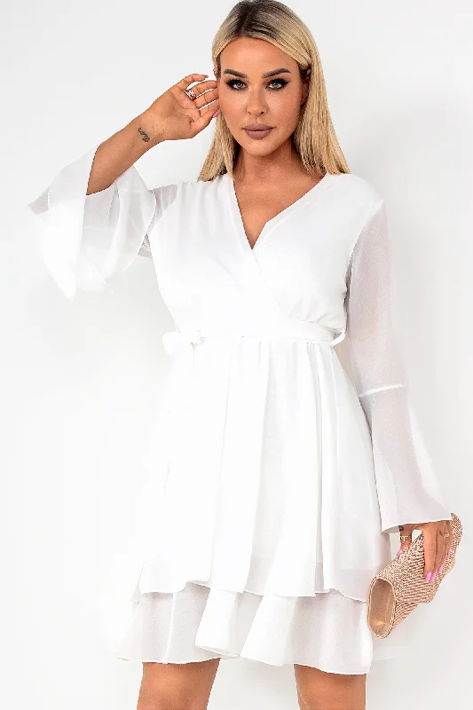 Oreta White Chiffon Dress