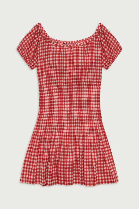 Sadie Gingham Mini Dress -  Cherry Gingham