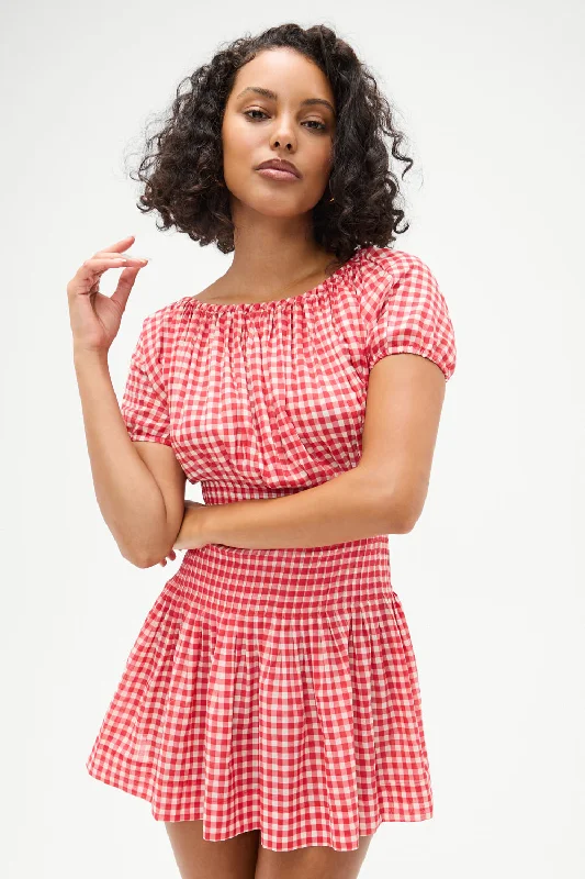 Sadie Gingham Mini Dress -  Cherry Gingham