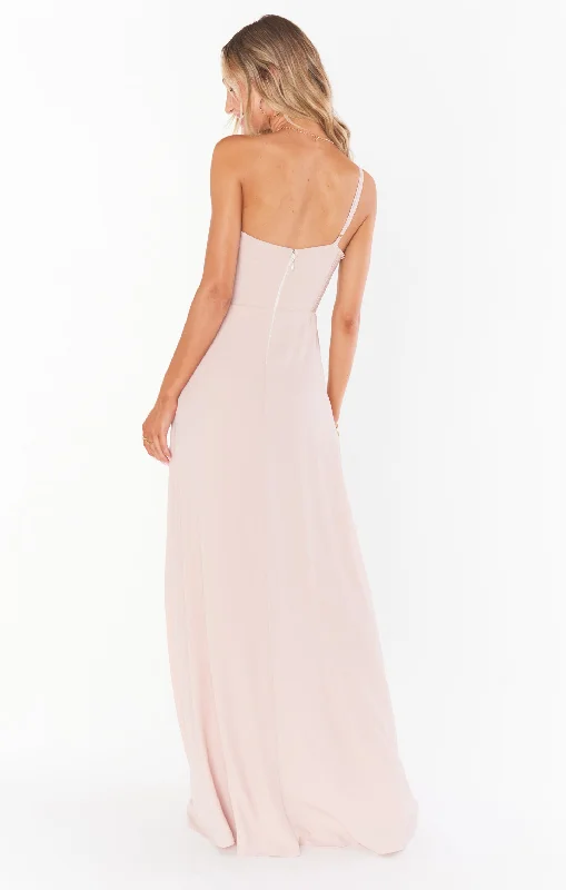 Shannon One Shoulder Dress ~ Dusty Blush Crisp