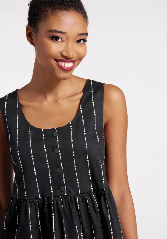 Striped to the Bone Midi Dress