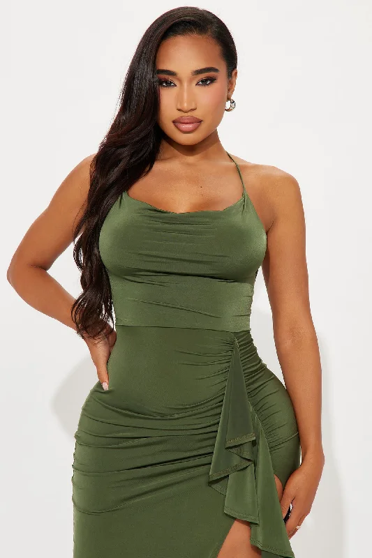 Vanessa Ruffle Maxi Dress - Olive