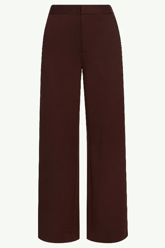 Essential Jersey Wide Leg Pants - Dark Brown