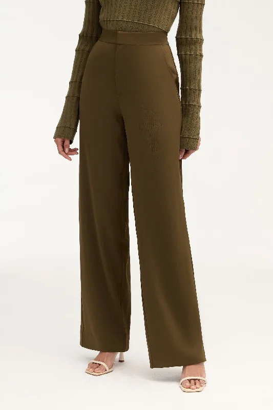 Essential Wide Leg Pants - Khaki