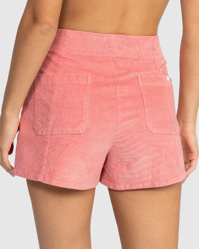 Womens Sessions High Waist Corduroy Shorts