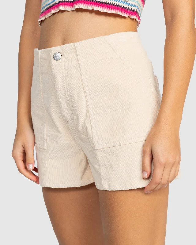 Womens Sessions High Waist Corduroy Shorts