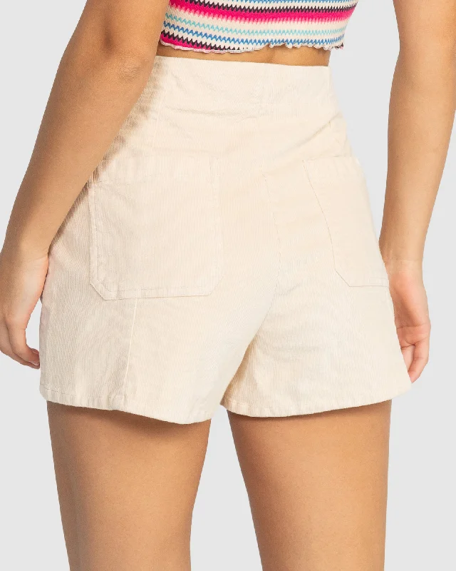 Womens Sessions High Waist Corduroy Shorts